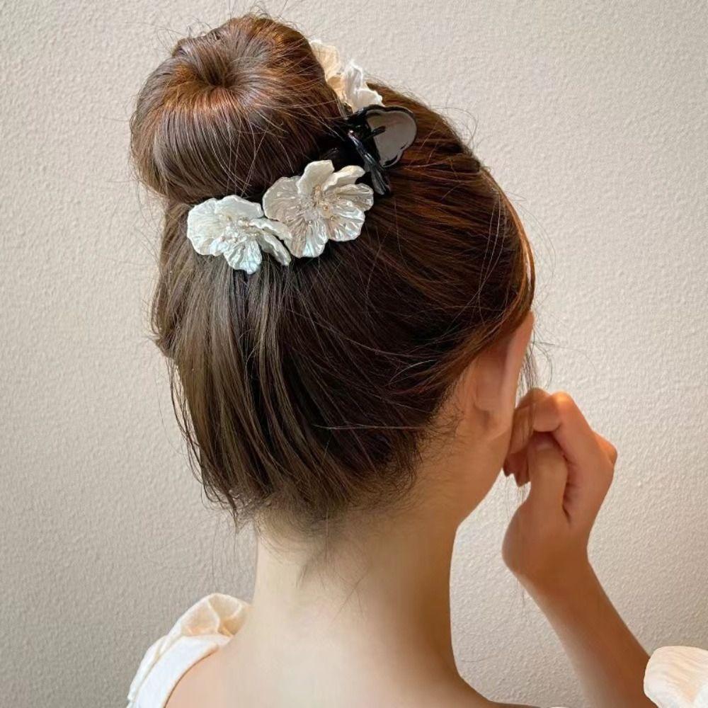 French Style Flower Hair Clips Wedding Hair Claws Sweet Flower Hairpin  for Women Girls