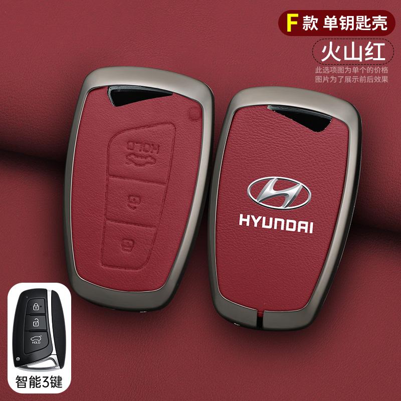 Zinklegierung+Leder Auto-Fernschlüssel-Etui Abdeckung Schale Für Hyundai Grand Santa Fe IX45 GENESIS EQUUS AZERA 2013 2014 2015 2016