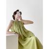 French green sleeveless loose and thin drape vest dress summer new chubby girl wear