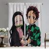 Partition Demon Slayer Home Interior Curtains 2 Pieces Shades Curtains Child Room Living Room Curtain Tulle for Bedroom Kitchen
