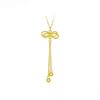 Women's Gold Style Bow Tassel Necklace - Niche Design, Elegant Pendant, Versatile Clavicle Chain