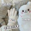 Korean Version of Cute Bear Gloves, Female Warm Students In Autumn and Winter, Windproof and Cold-proof, Can Be Added with Velvet To Keep Out the Cold