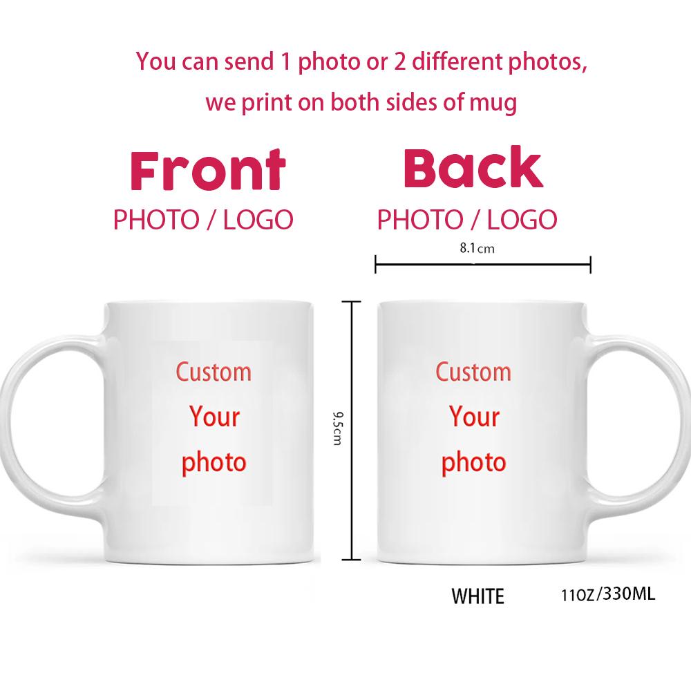 Personalised Your Photo Mug, Custom NAME IMAGE TEXT Cup,Customize Coffee Mugs, Tea Cups, Mothers Day, Wedding Gift 9 COLOURS