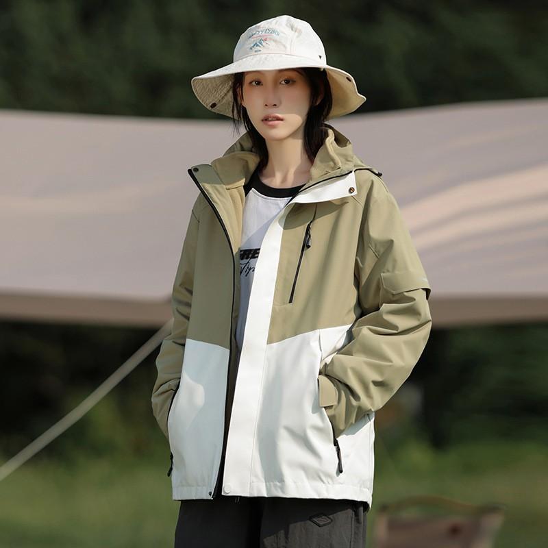 Waterproof Windbreaker Jacket Couples Outdoor Hiking Camping Lightweight Single Layer Hooded Coat