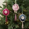 Hanging Design Christmas Tree Ornaments Festive Pendant Style Velvet Look Fabric Hanging Ornaments Ornamental Craft