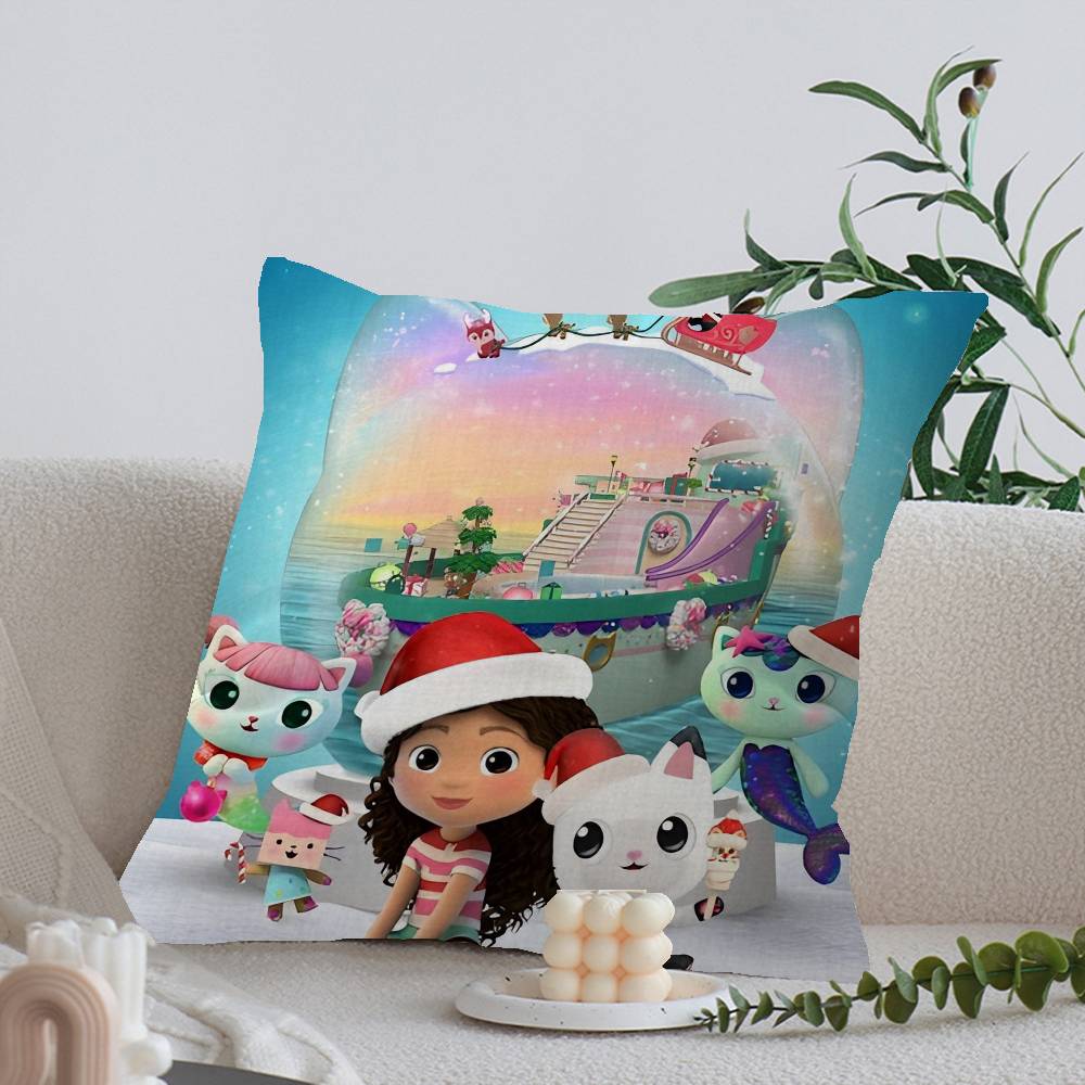 Funny Gabbys Dollhouse Cushion Cover Car Throw Pillow Case For Sofa Car Christmas Gift 40x40cm 45x45cm