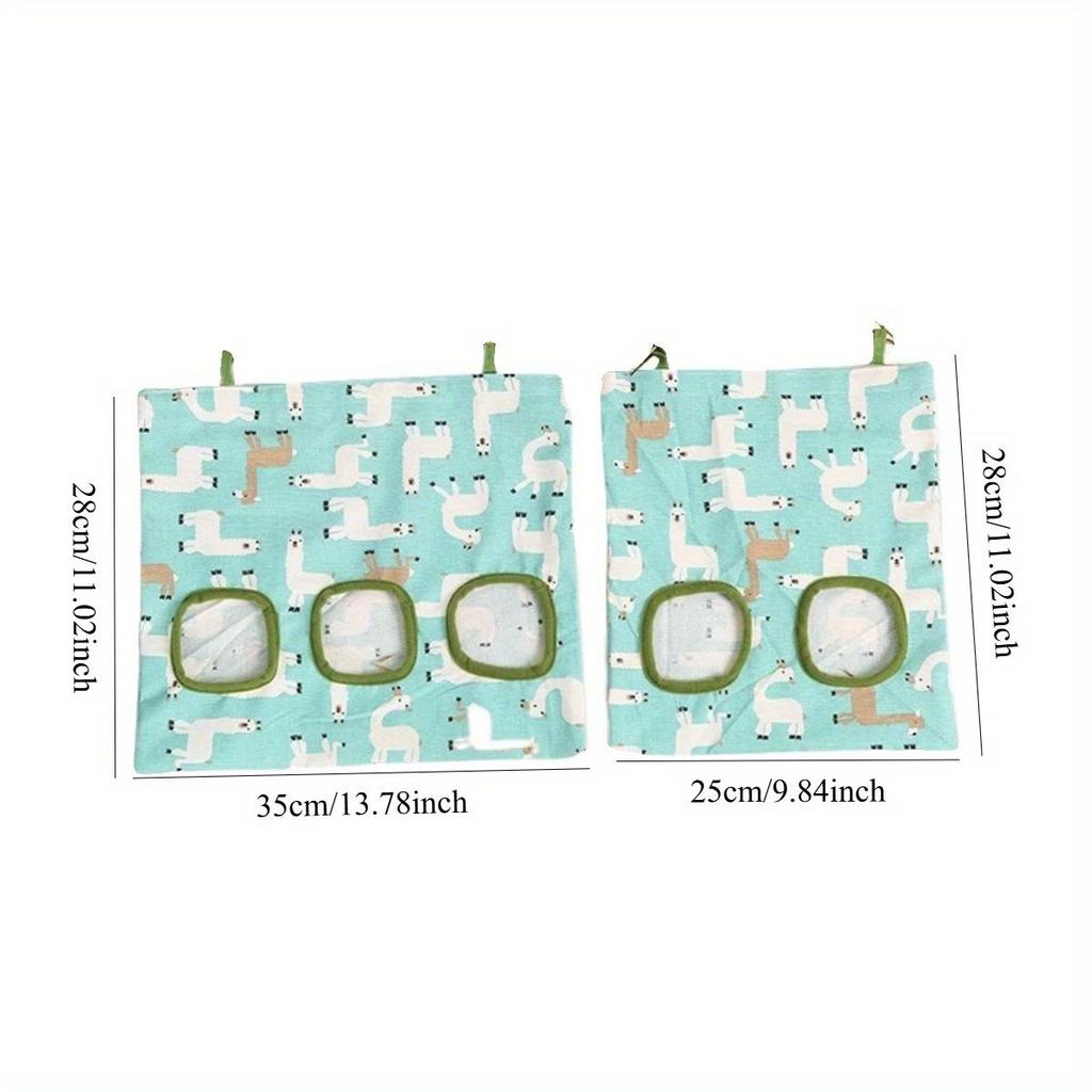 1pc Hanging Hay Feeding Bag for Rabbits and Guinea Pigs Large Capacity Hay Rack Rabbit Straw Bag