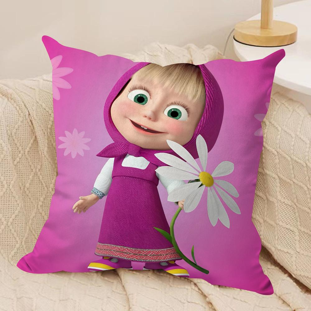 

Мила наволочка M-Маша та Ведмідь Шовковиста коротка плюшева наволочка на диванну подушку Прихована блискавка М який пилозахисний чохол для декору дому 40cmx40cm