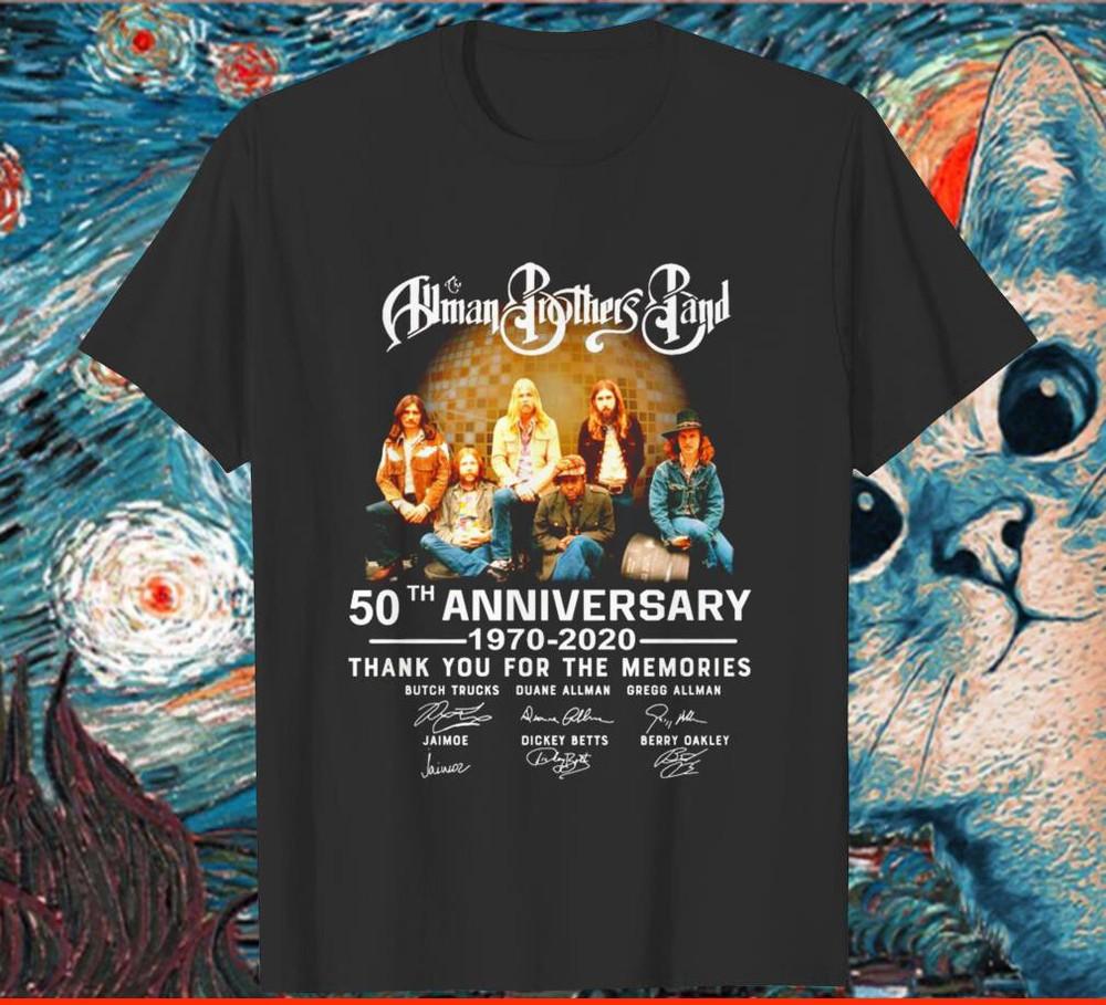 The Allman Brothers Band 50th Anniversary Cotton Black Shirt Men Unisex T-Shirt S