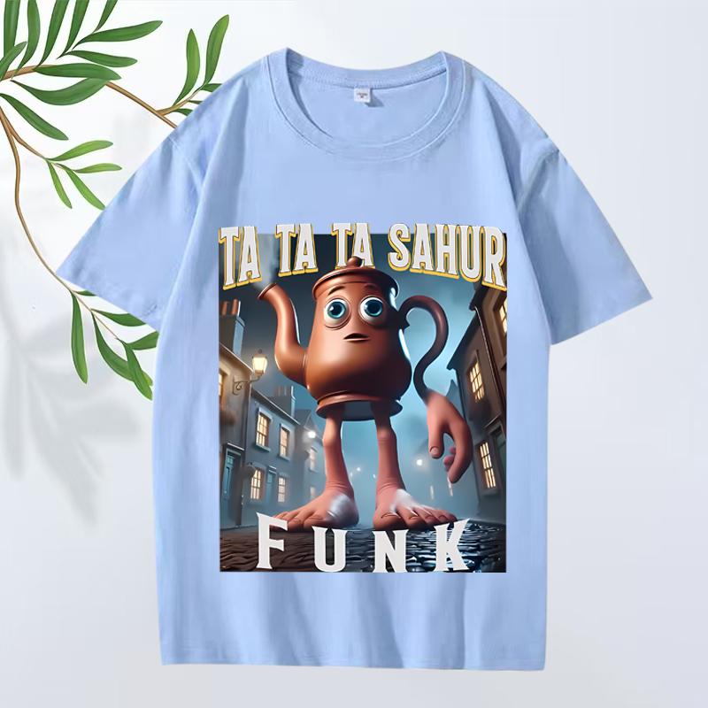 Ta Ta Ta Sahur Funk  Italian Brainrot Characters Funny Meme T Shirt men women 100% Cotton short sleeve Summer print Unisextops