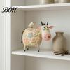 Pastoral Aesthetic Decor Cute Milk Cow Statue, Handcrafted Resin Ornament, Farmhouse Animal Figurine for Unique Artistic Craft Home Decor, Rustic