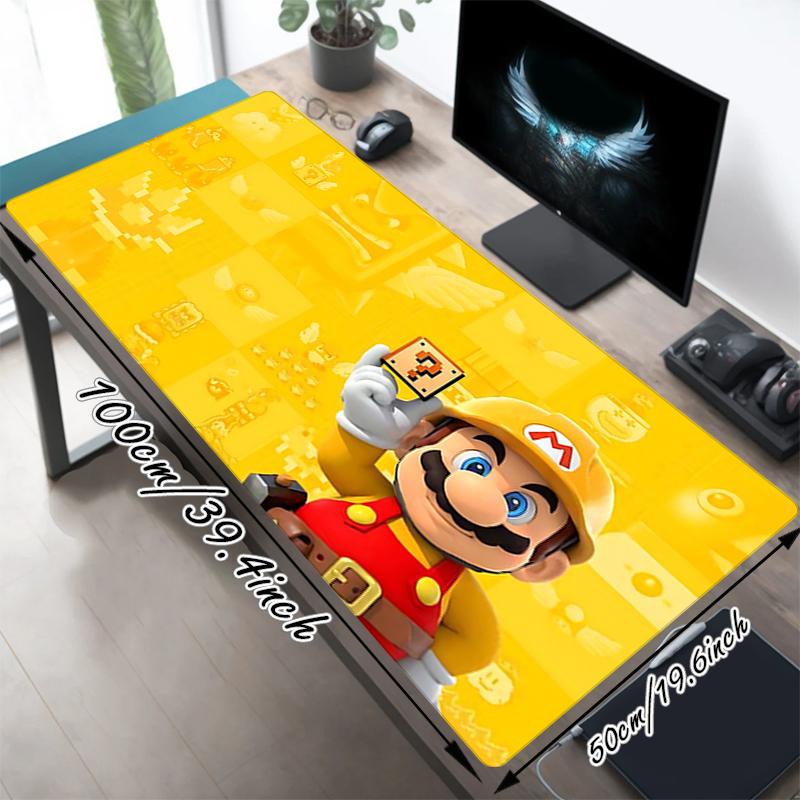 1Pc Mario'S Golden Adventure Gaming Mouse Pad Keyboard Desk Mat Non-slip Rubber Lock Edge Waterproof Computer Mousepad for Office Home Decor S1108