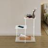 Office Clear Square Side Table with 3-Tier Open Storage Shelf - Modern PC Material Bedside Table for Books,Toys(11 Lbs Capacity)