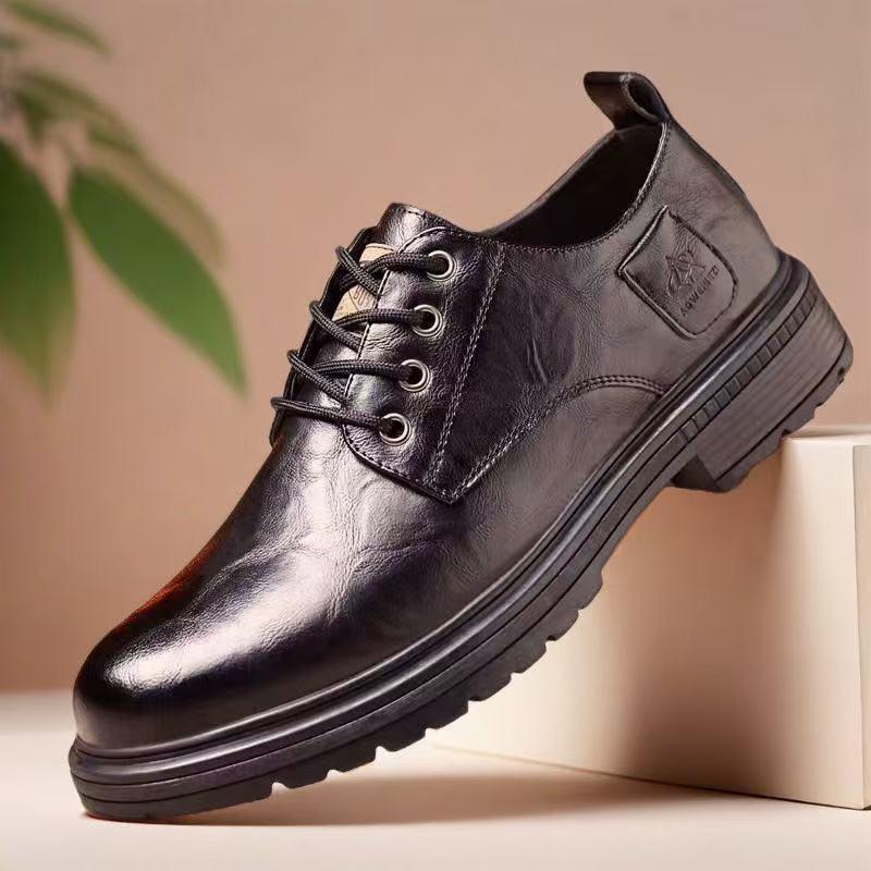 Men's Breathable Casual Leather Shoes - Versatile Formal & Trendy British Style