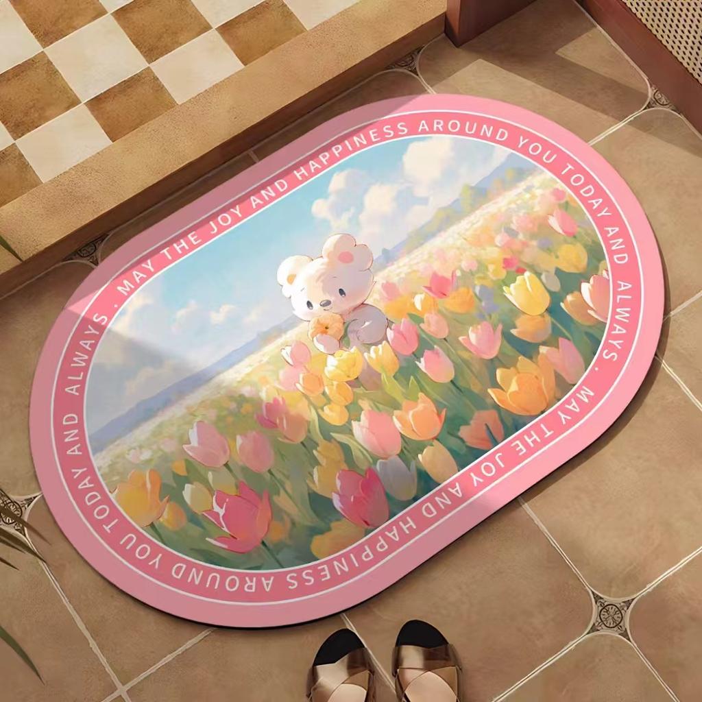 Cartoon Badezimmer Kieselgur Fußmatte Toilette Dusche Saugfähig Schnelltrocknend Fußmatte Haushalt Toilette Rutschfeste Fußmatte