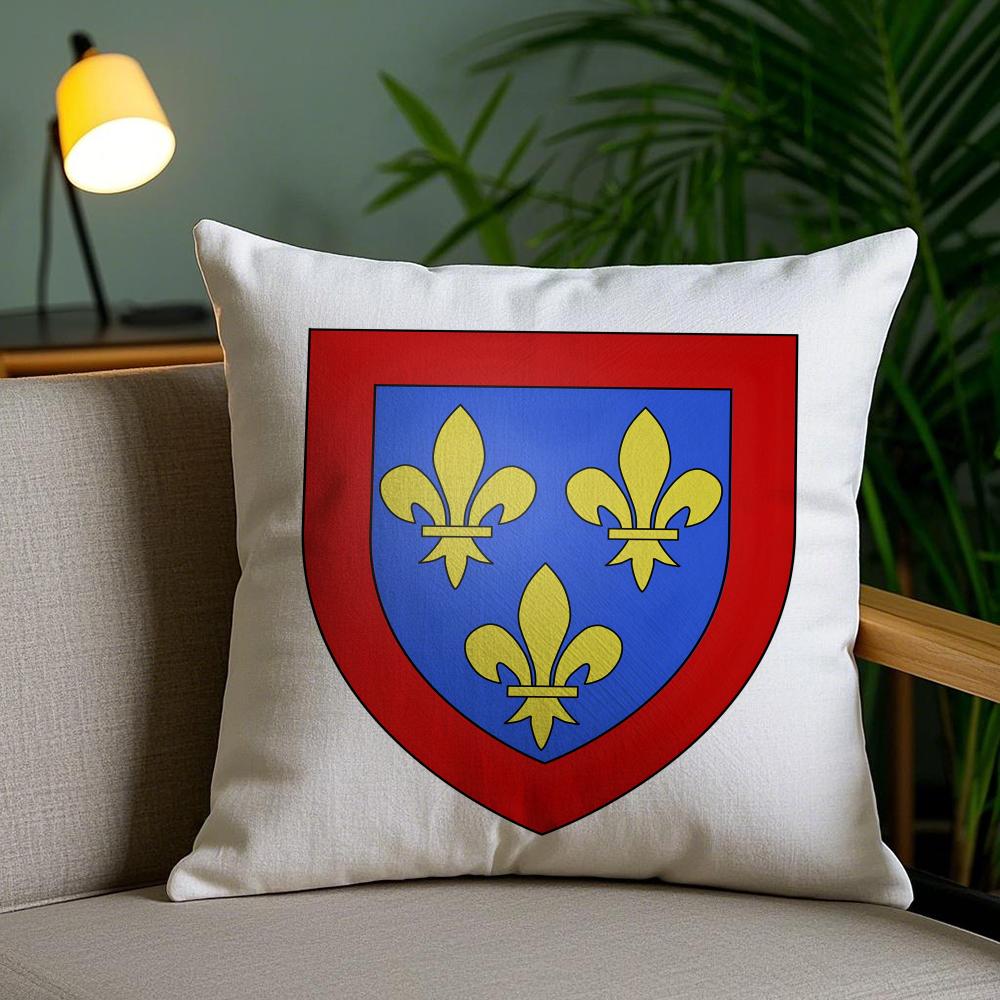 Anjou Flag French Region Cushion Cover Plush Fabric Soft Double-Sided Printed Invisible Zipper Sofa Pillow Case Home Decor