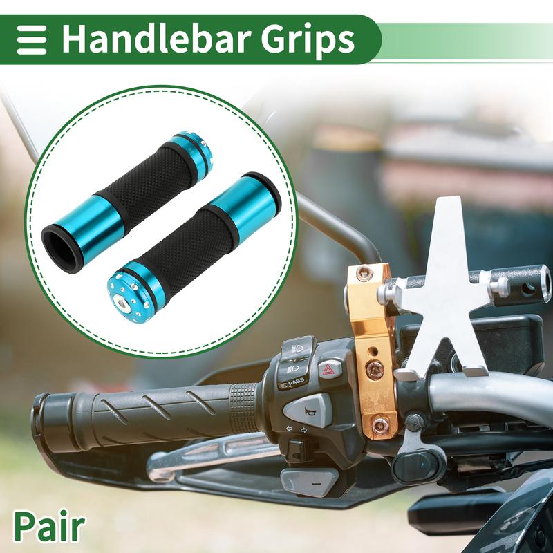 Motoforti Universal Motorcycle Hand Grips Cover Rubber Aluminum Alloy Handlebar Grips for Motorcycle Scooter Bicycle ATV 1 Pair