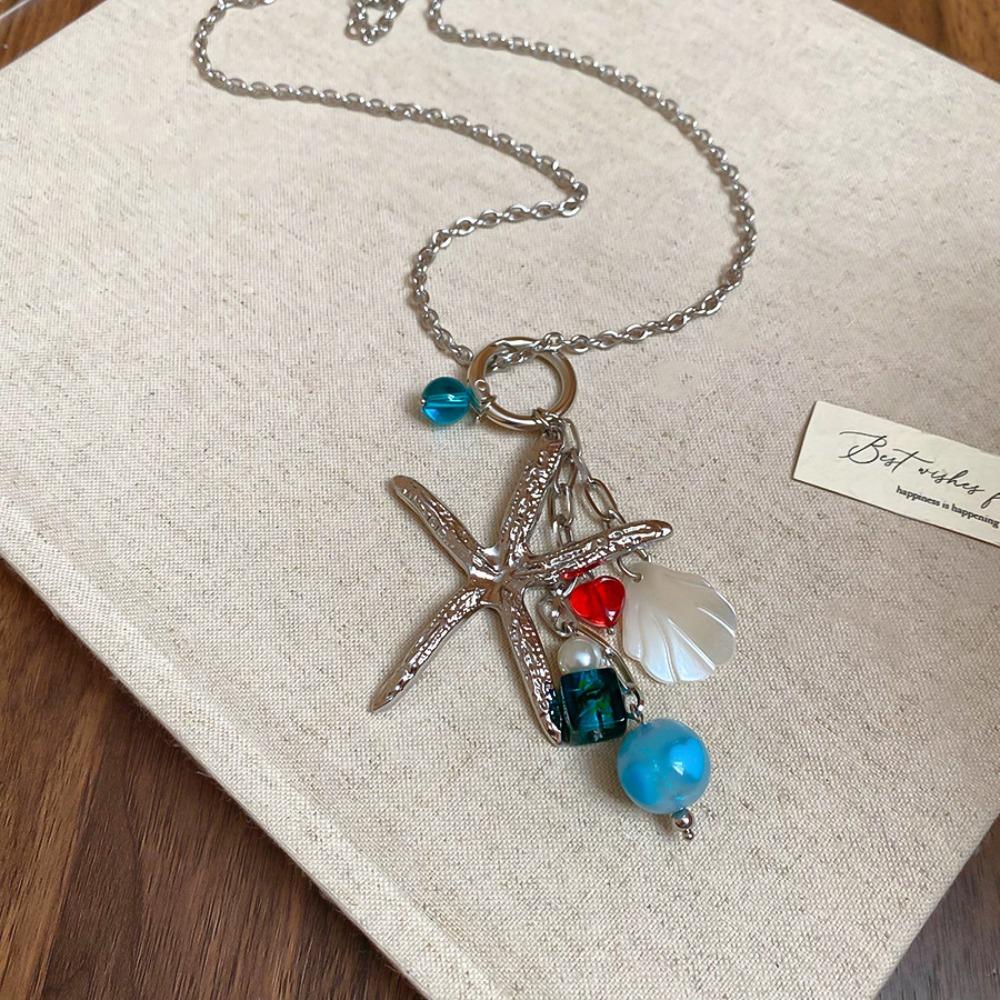 Zinc Zinc Alloy Y2K Shell Starfish Necklace Ornaments Starfish Beach Bracelet  Vacation