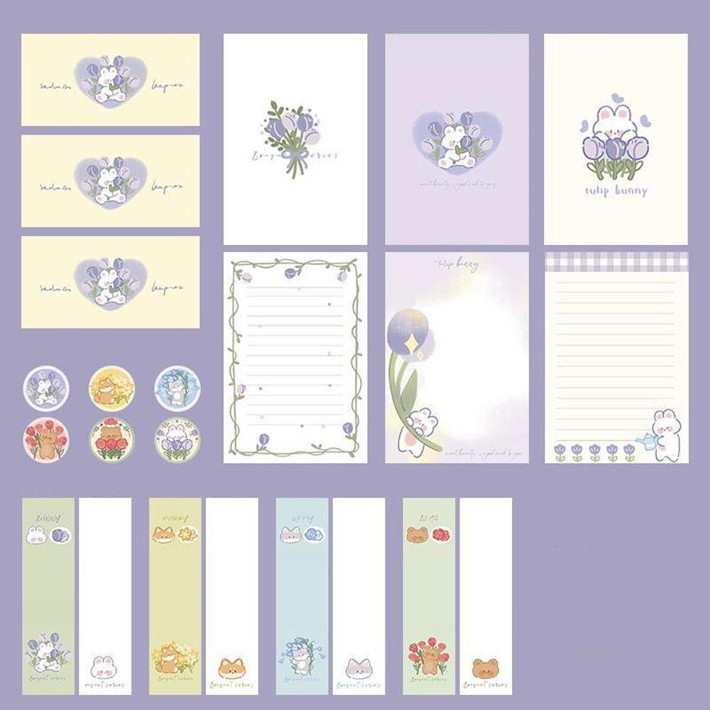 

Flower Animal Letter Paper Writable Stationery Paper Invitation Card Envelopes Letter Pads Rabbit