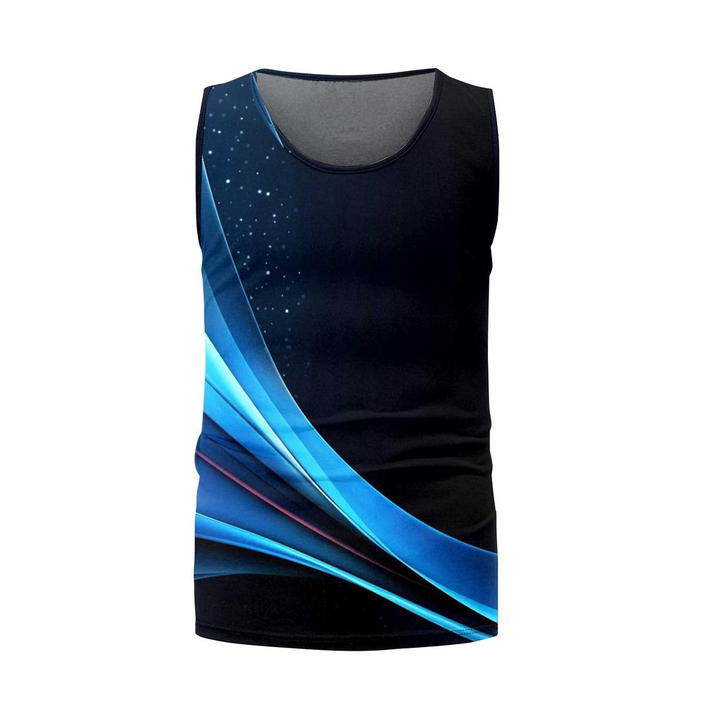 Mens Summer Surf Beach Tank Top Casual Breathable Sleeveless Top Loose Print Tank Top