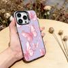 Pink Butterfly Pattern Phone Case For iPhone 17,16,15,14,13,12,11 Plus,Pro Max,XS,Colorful Silver Phone case Funda Cover
