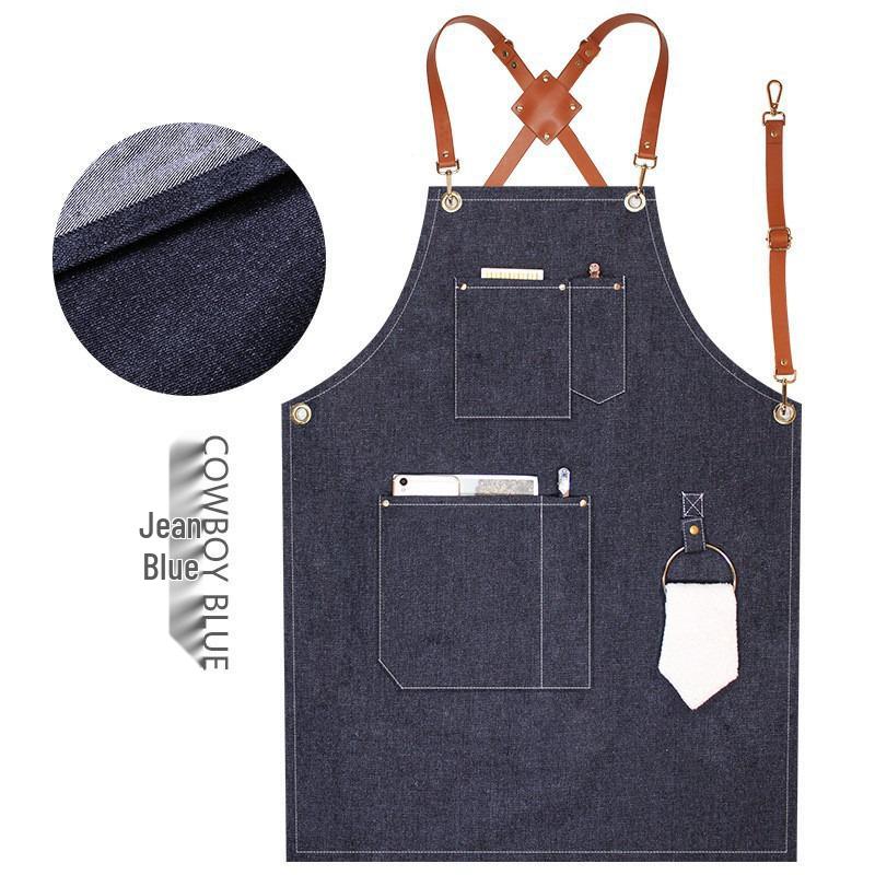 Waterproof, Oil-Proof Canvas Apron for Art, Painting, or Coffee Shop Wear-Resistant Custom Work Uniform.