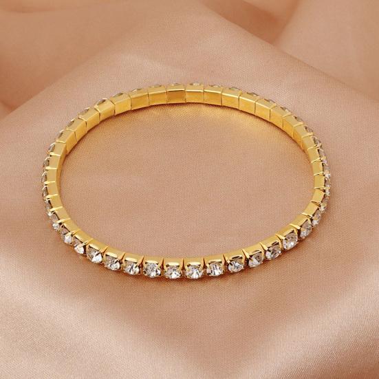 4Pcs/Set Bridal Jewelry Set Inlaid Necklace Sparkling Rhinestones Earrings