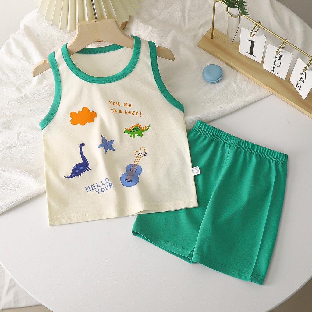 Children's Vest Set Boys' Shorts Summer Cotton New Baby Clothes Girls' Summer Clothes Summer Clothes Children's Clothes