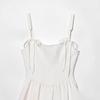French Hepburn-Style Spaghetti Strap White Mini Dress for Women - Ideal for Beach Vacations 2026