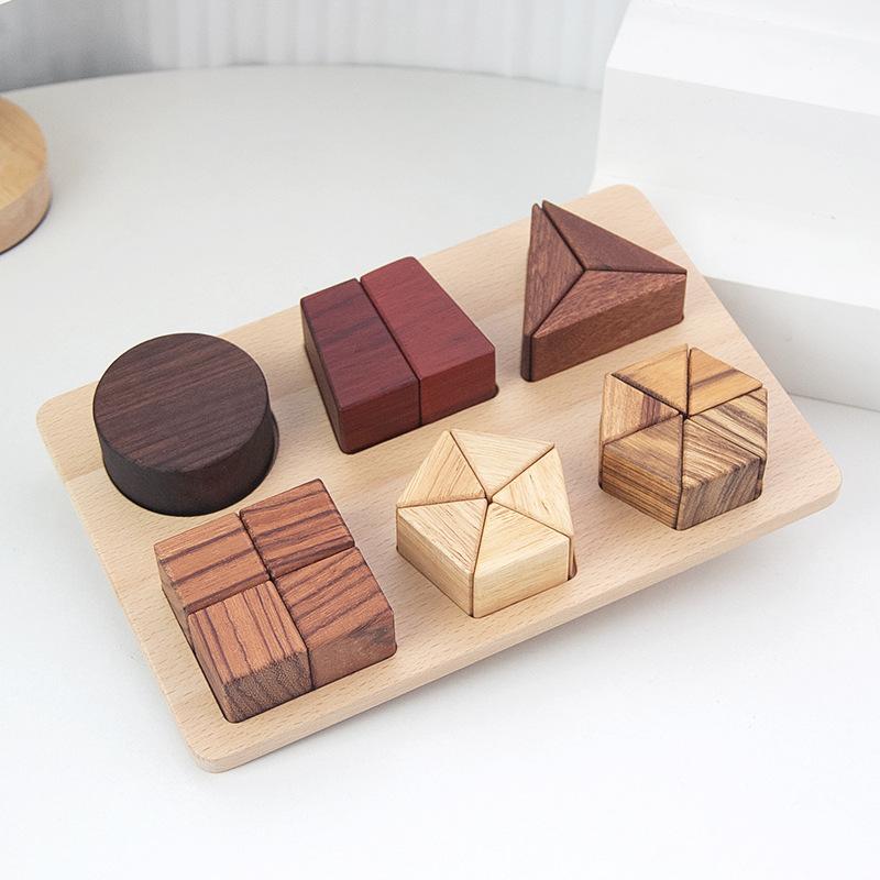 

Montessori Shape Cognitive Matching Toy Geometric Aliquot Panel Beech Paint-free Knocking Ball Box Early Education Knocking Toy