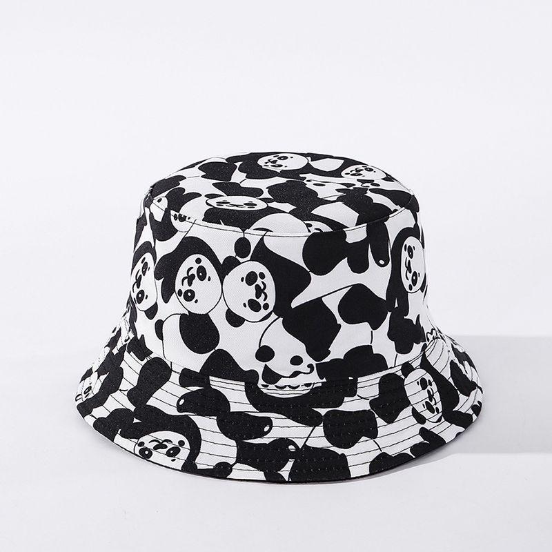 Versatile Black White Print Fisherman Bucket Hat Featuring A Fun Smiley Face Patch For Men And Women