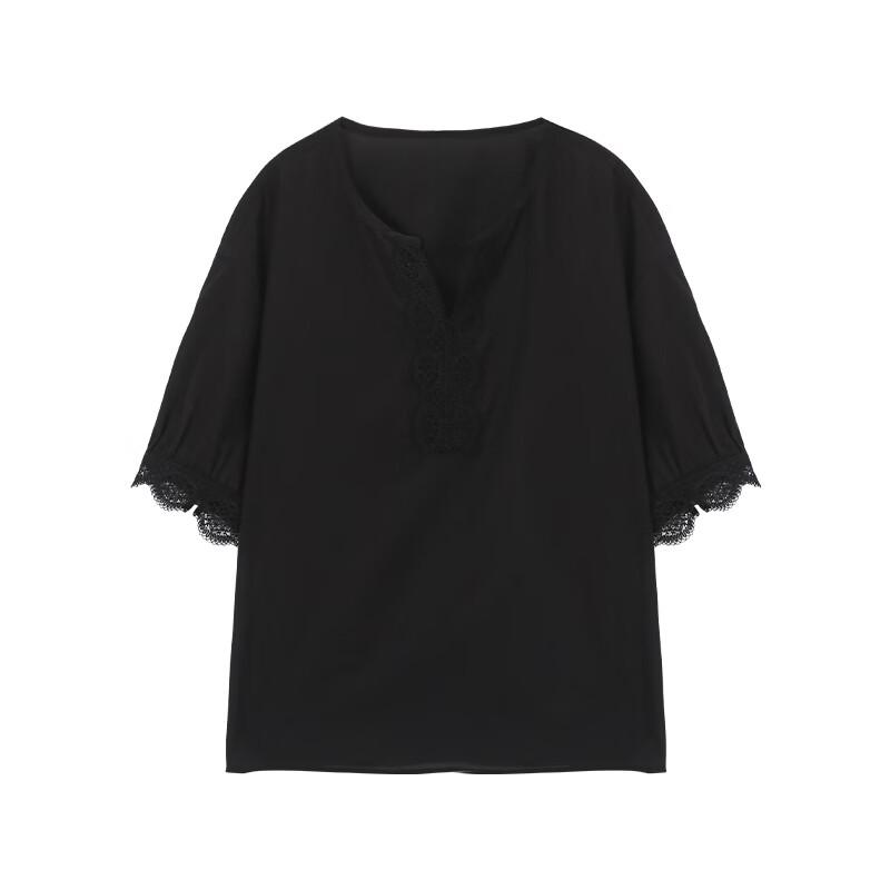 SOFSIL Tencel Linen Blend V-Neck Lace Blouse