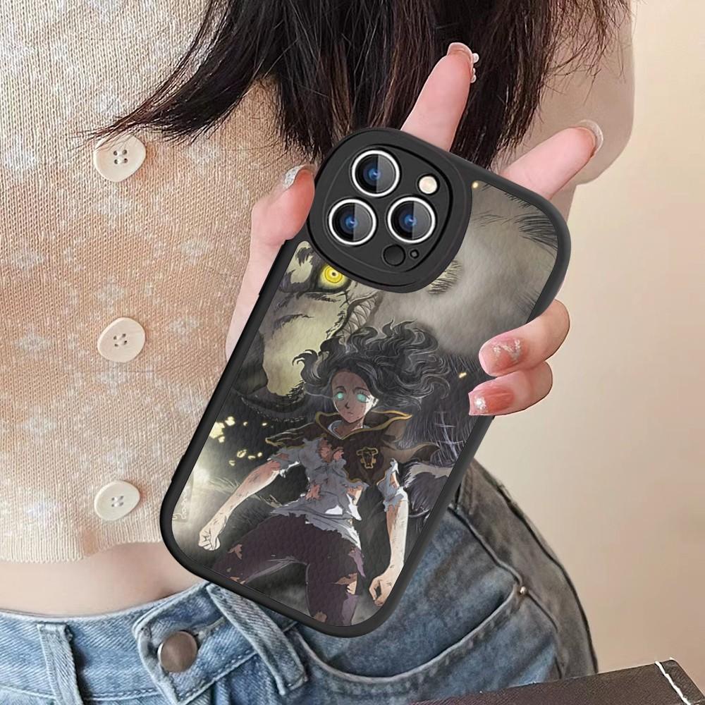 Black Clover Phone Case Hard Leather For IPhone 16 15 14 13 12 Mini 11 14 Pro Max Xs X Xr 7 8 Plus Fundas