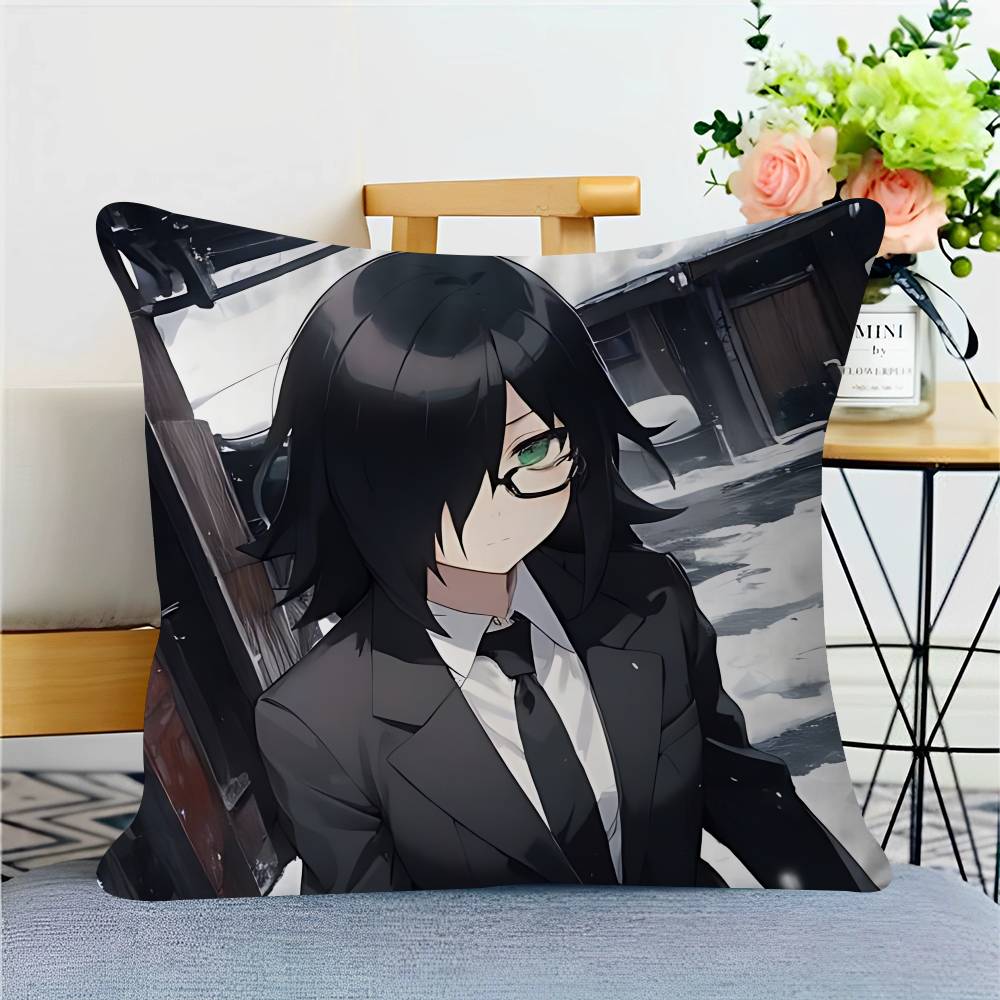 Anime T-Tomoko-Kuroki Decorative Room Aesthetics Pillow Case Home Decor Bedroom Sofa Bed Couch Pillow Cover 45x45