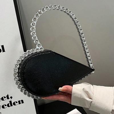 Beliebte herzförmige Handtasche, mit Diamanten besetzte Dinner-Tasche, modische Damentasche im ausländischen Stil, Handtasche