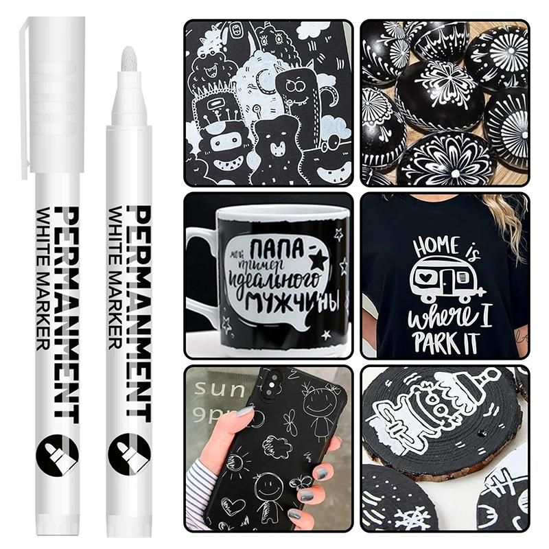 White Paint Pen For Rock Painting,Stone,Ceramic,Glass,Wood,Tire,Fabric,Metal,Canvas. Set Of 3/6/12 Acrylic Paint White Marker