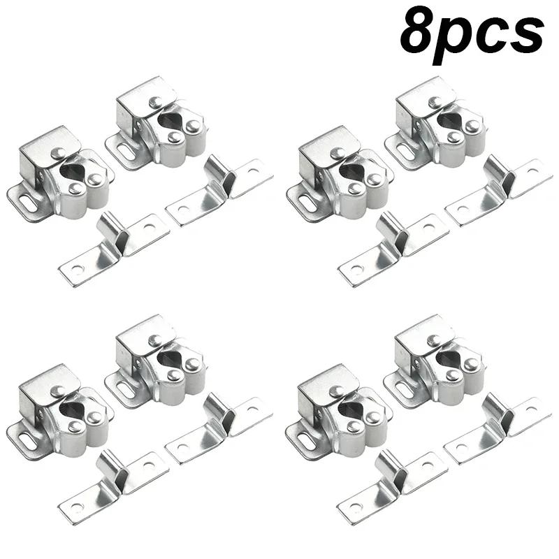 Press The Home Wardrobe Door Buckle Touch The Bead Magnetic Dual Wheel Spring Fixed Lock Buckle Low Foot Cabinet Door Buckle