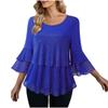 Ladies' Loose Casual Fashionable Knitted Patchwork Sequin Multi-layer Loose Top