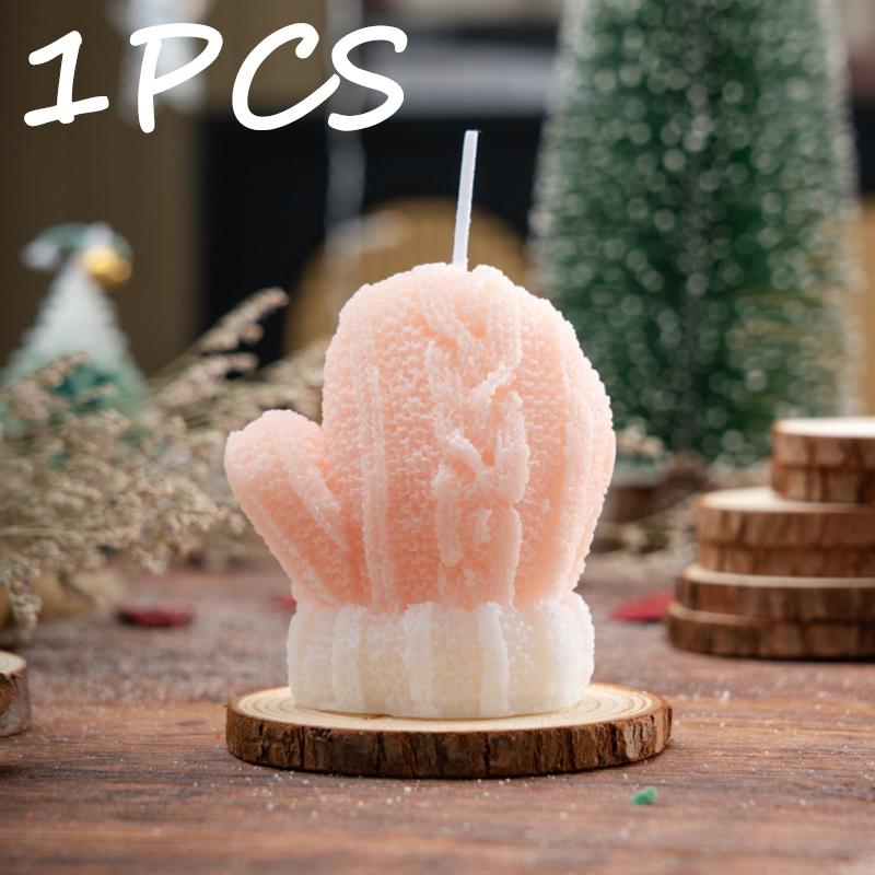 1/1PC Christmas Gloves Shaped Candles 1D Scented Candle Aromatherapy Soy Wax for Weddings Birthdays Home Festive Ambiance Decor