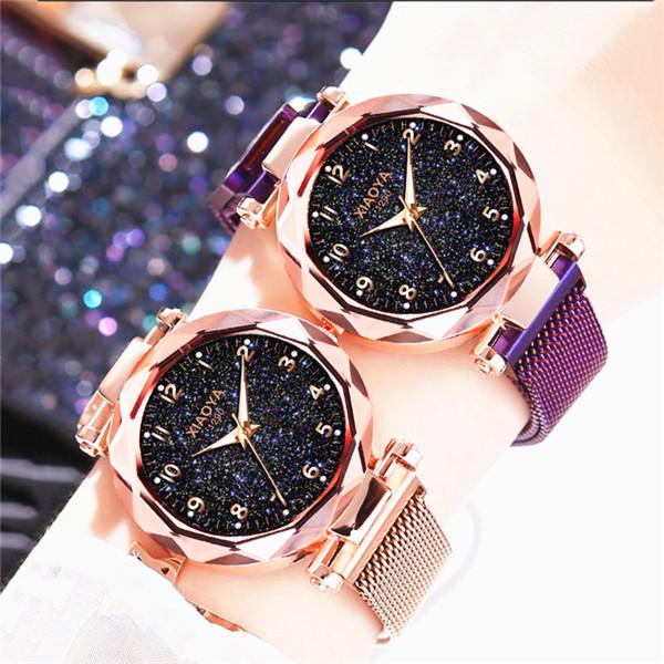 Buy Fashion Luminous Starry Sky Quartz Watch Mesh Belt Watch