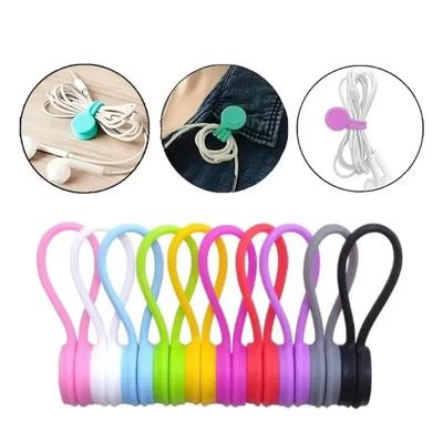 Earbud-Shaped Cable Ties – Reusable Silicone Cord Organizers for Wires, Headphones, Desk & Fridge