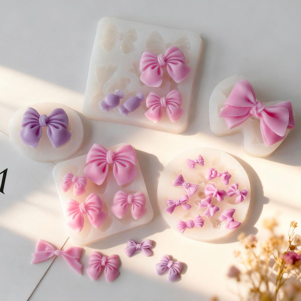 Handmade Aroma Candle Plaster Silicone Mold Bow Tie Epoxy Resin Ornament Mould DIY Butterfly Form Candy Baking Mold