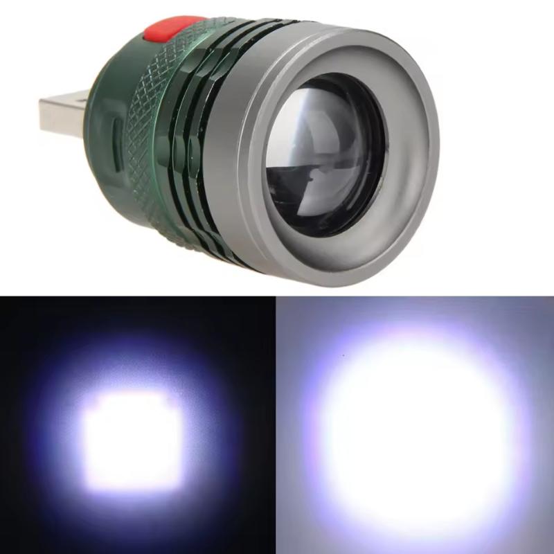 Usb Handy 3W Powerful Led Flashlight Max Beam Range Up To 50M Aluminium Alloy Mini Zoomable Pocket Torch Lamp For Camping Hiking