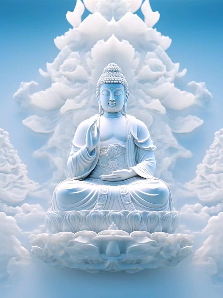 Farget Buddha-statue gjør-det-selv diamantmaleri broderi hel firkantet/rund diamant 5d korsbroderi mosaikk buddhistisk unnfangelse