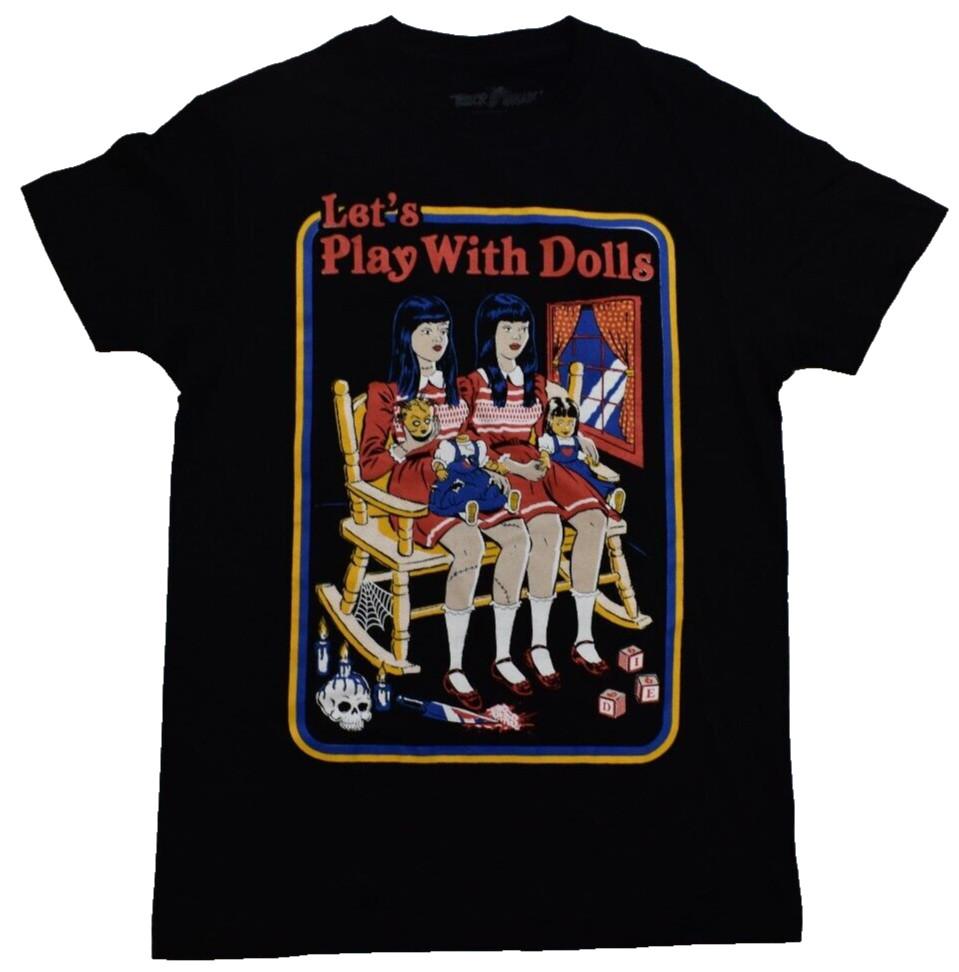 

Terror Threads Mens Let s Play With Dolls Spooky Shirt New S 2XL