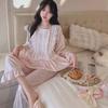 1011 New Pajamas Korean Version Autumn and Winter Diamond Velvet Two-piece Set Sweet Princess Style Lace Outer Loungewear Set