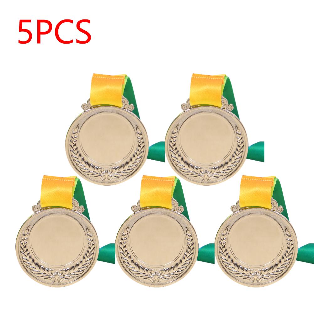 1-10Pcs Award Medals Blank Medal with Color Ribbon Gold Silver Bronze Winner Reward Medal Customized Gift Competitions Souvenir