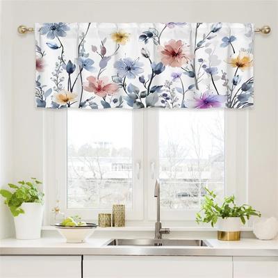 Half-curtain Rod Pocket Lace Hem Short Curtain for Kitchen Small Window Drapes Dust Cabinet Door Curtain Coffee Shop Decor Panel