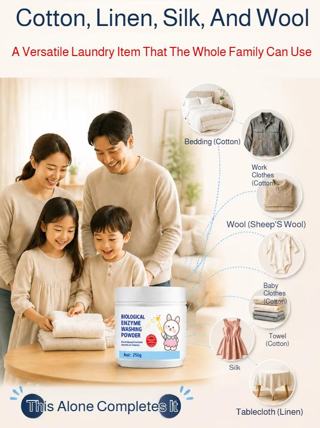Stain Remover Powder For Baby Clothes Biological Enzyme Bubble Powder Intense Decontamination Bleaching Laundry Detergent 250g