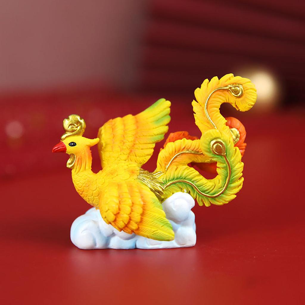 Chinese Style Dragon And Phoenix Chengxiang Resin Ornaments Baking Cake Decoration Celebration New Year Spring Festival Dress